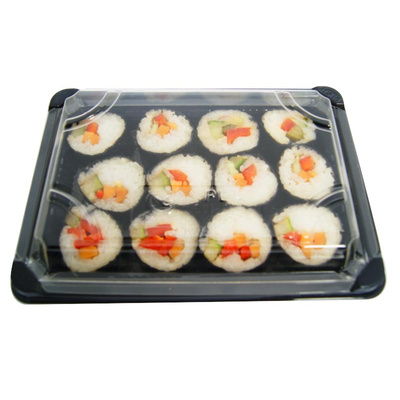 PLA Bio Sushi Box S schwarz Deckel klar