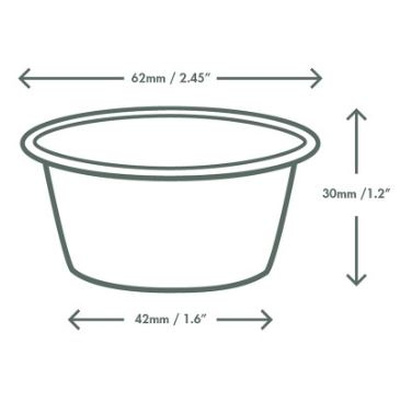 Dipschale aus Zuckerrohr 60 ml,  6,2 x 3 cm