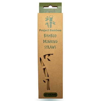 Trinkhalme aus Bambus 6-8x 200mm Pack (10 Stck)