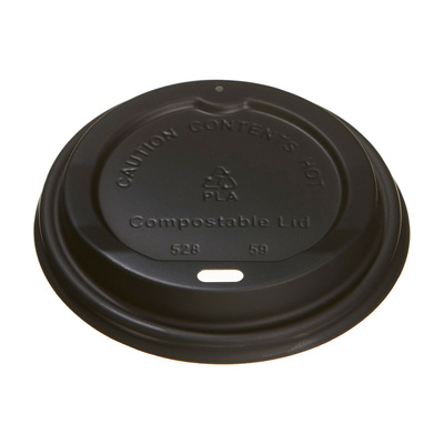 Bio Deckel (CPLA) schwarz für Kaffeebecher Ø 9 cm